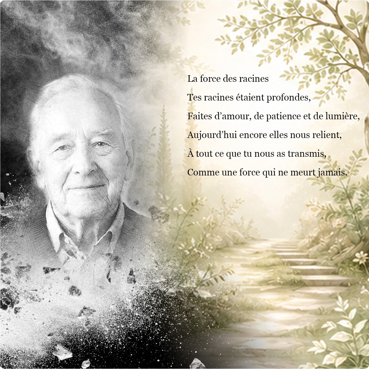 Plaque funéraire Arbre de vie forme Panoramique