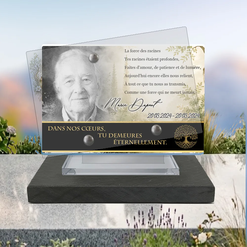 Plaque Panoramique Arbre de vie à poser sur socle ardoise du Brésil