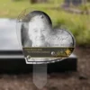 Plaque funéraire cœur étoile plantée par appendice plexiglas, sol meuble ou pot, 1er sous-décor