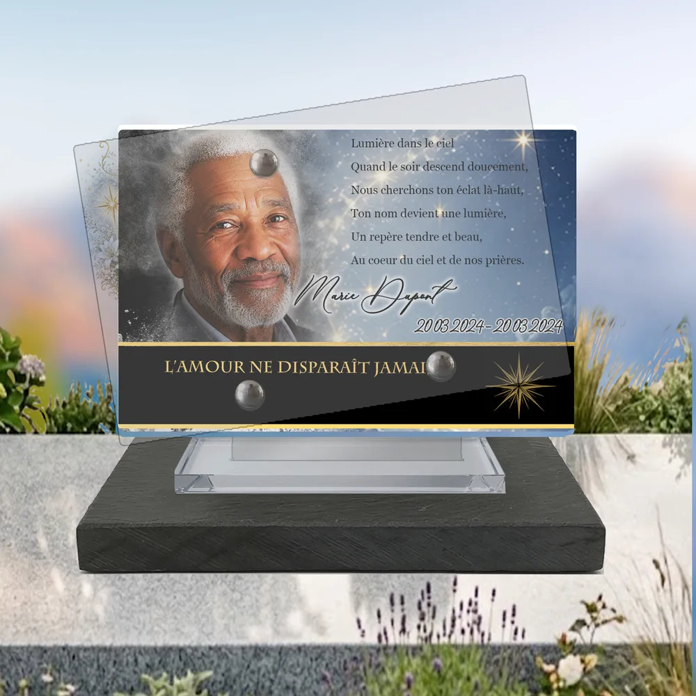 Plaque Panoramique Étoile à poser sur socle ardoise du Brésil