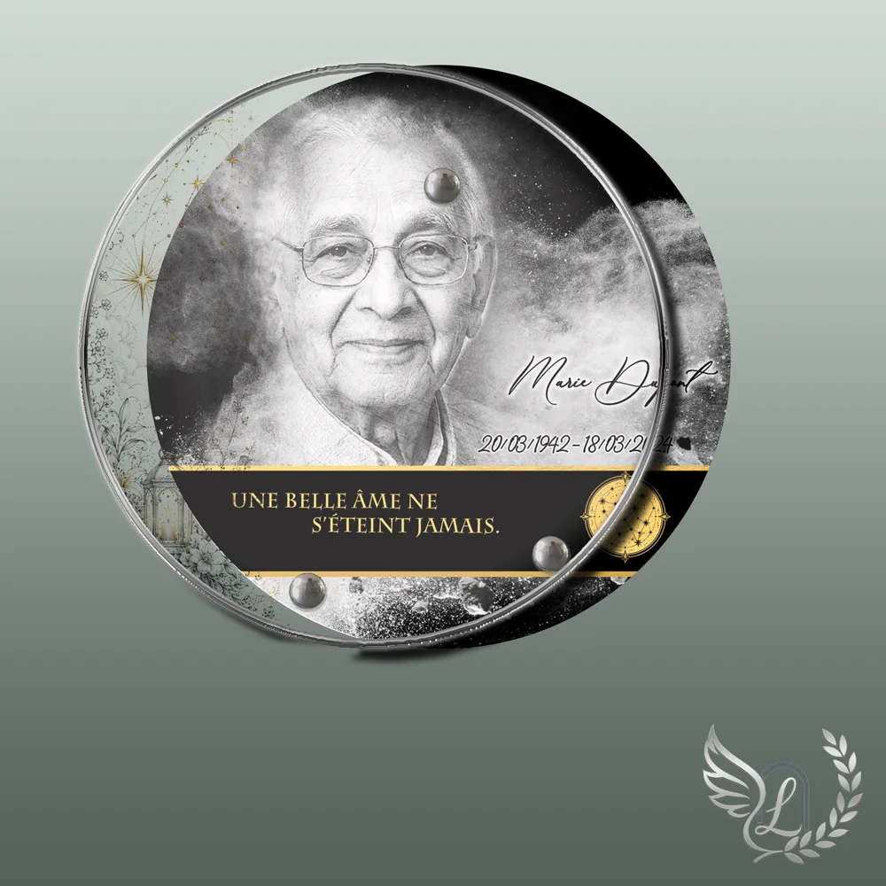 Plaque funéraire Étoile en forme Circulaire, hommage refuge