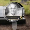 Plaque funéraire médaillon rond étoile plantée par appendice plexiglas, sol meuble ou pot, 1er sous-décor