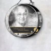 Plaque funéraire médaillon rond étoile suspendue par cordelette, kit de fixation inclus, 1er sous-décor