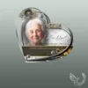 Plaque funéraire cœur infini collée sur pierre tombale, double-face professionnel inclus, 1er sous-décor du thème