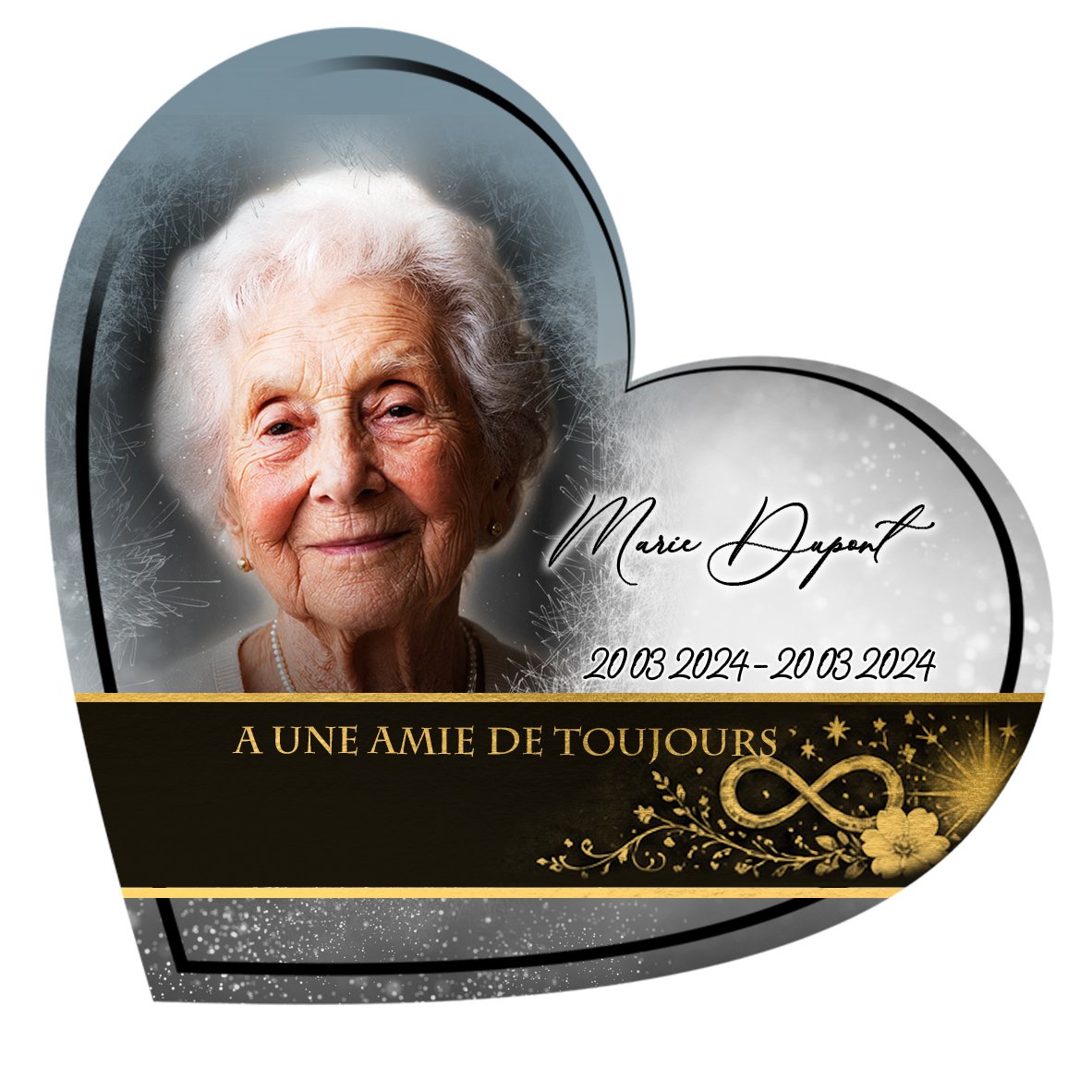 Plaque Cœur Infini effet Pastel, ambiance complète portrait + fond