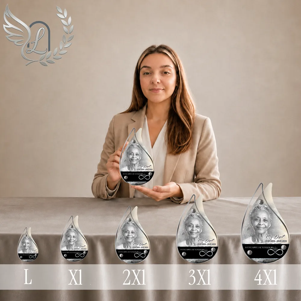 Plaque funéraire Infini Flamme personnalisée, toutes tailles alignées