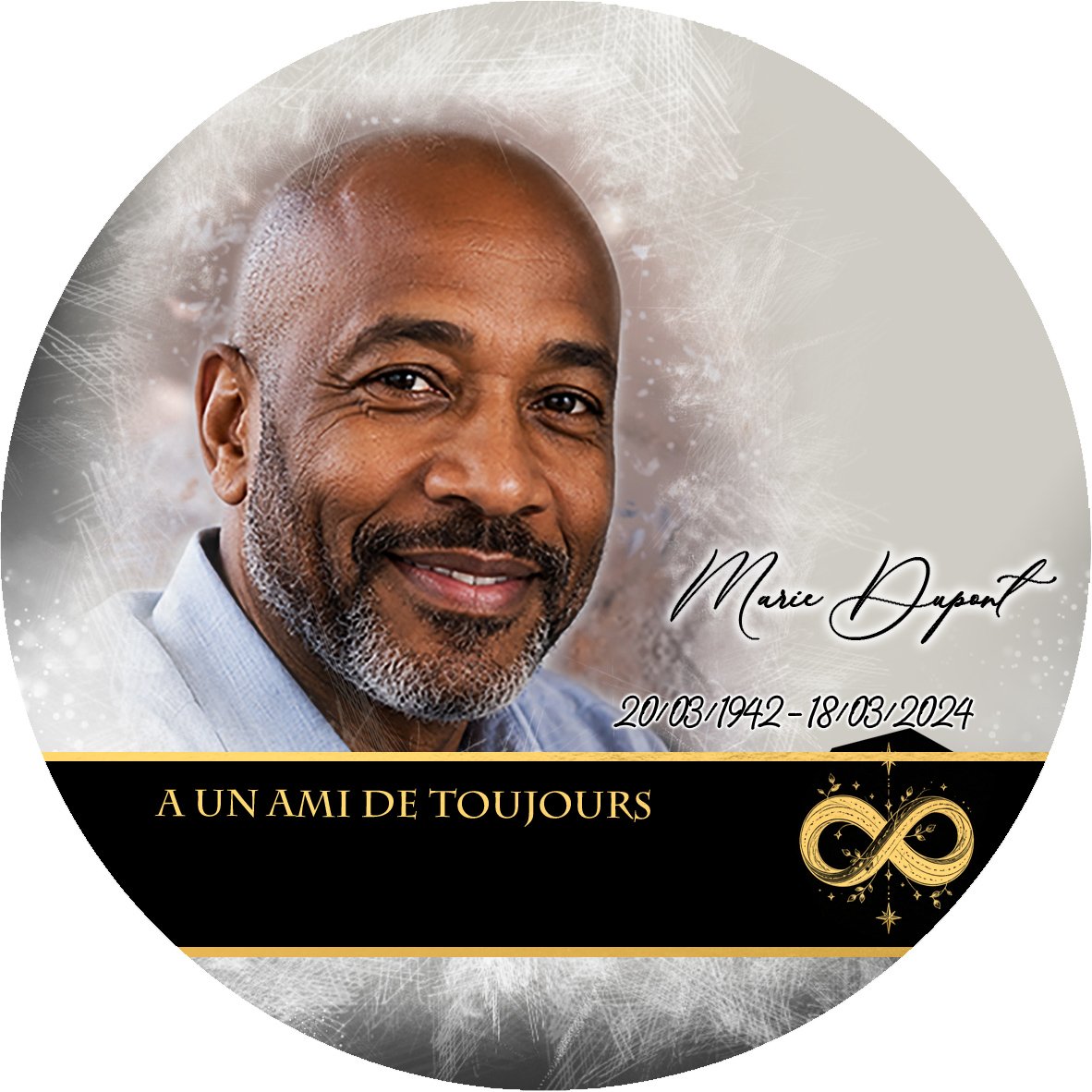 Plaque Circulaire Infini effet Pastel, ambiance complète portrait + fond