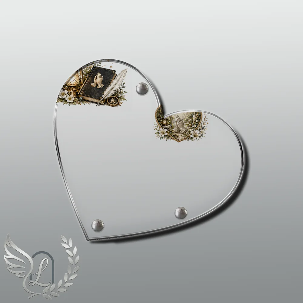 Plaque Cœur Mains jointes nue motif 02