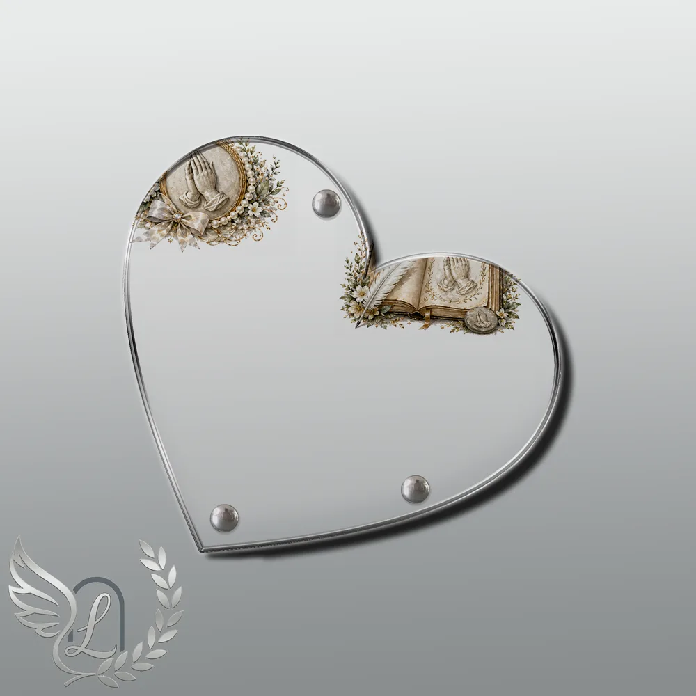 Plaque Cœur Mains jointes nue motif 03
