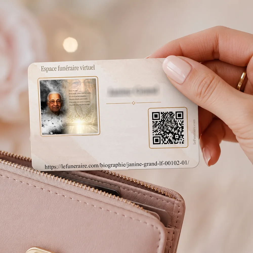 Carte souvenir QR — service complémentaire Mains jointes