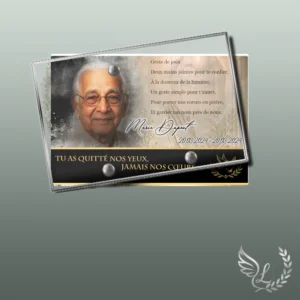 Plaque funéraire panoramique mains jointes collée sur pierre tombale, double-face professionnel inclus, 1er sous-décor du thème