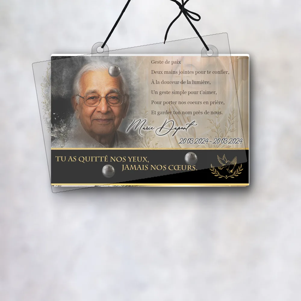 Plaque Panoramique Mains jointes suspendue par cordelette