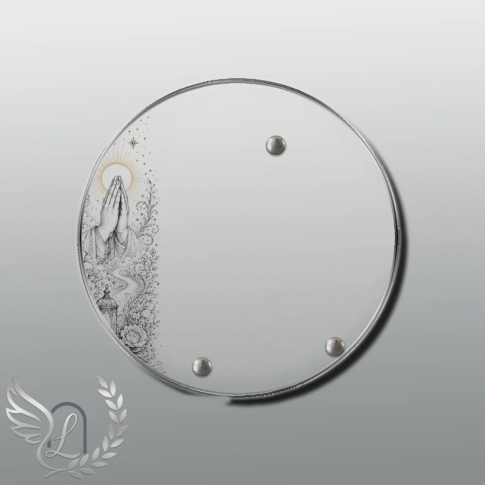 Plaque Circulaire Mains jointes nue motif 01