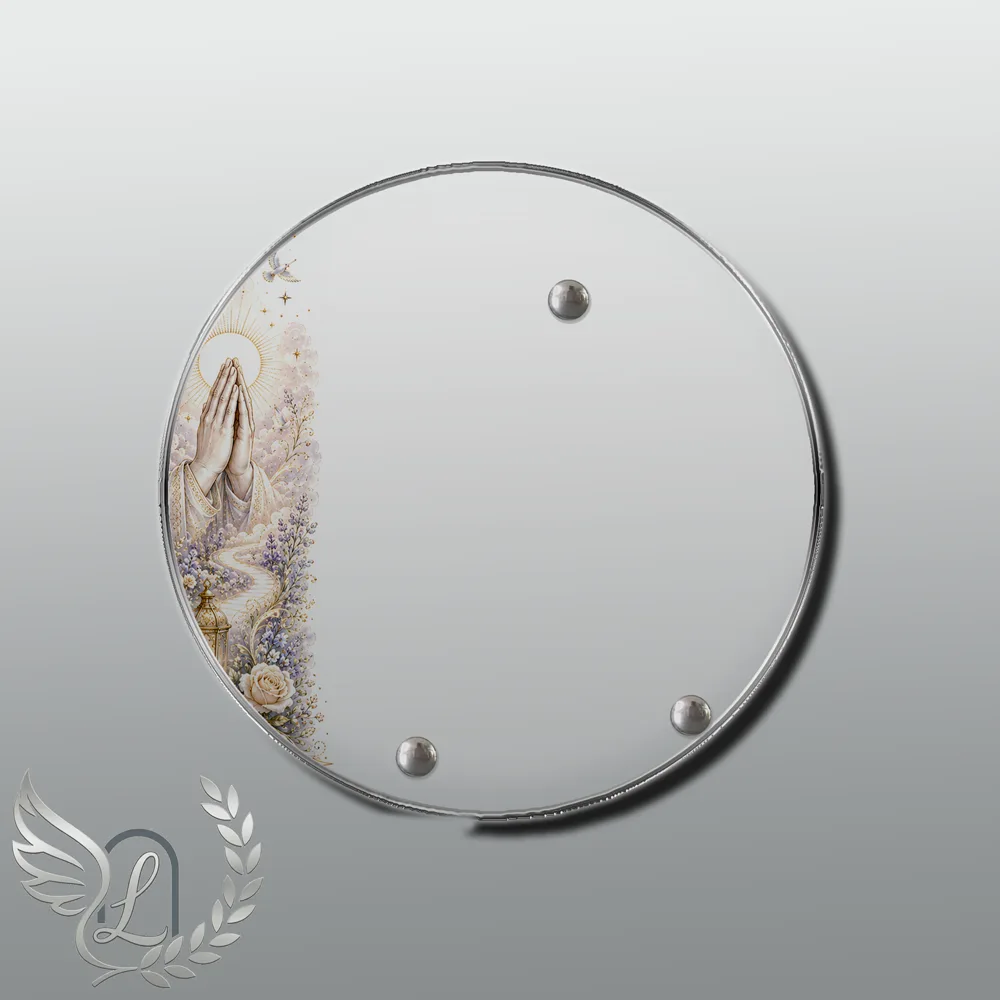 Plaque Circulaire Mains jointes nue motif 02