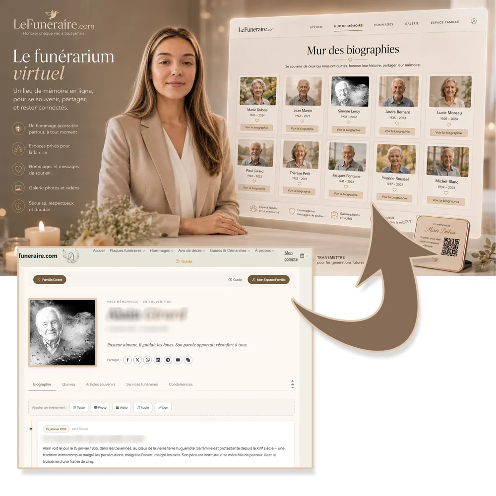 Funerarium virtuel — service complémentaire Flamme éternelle