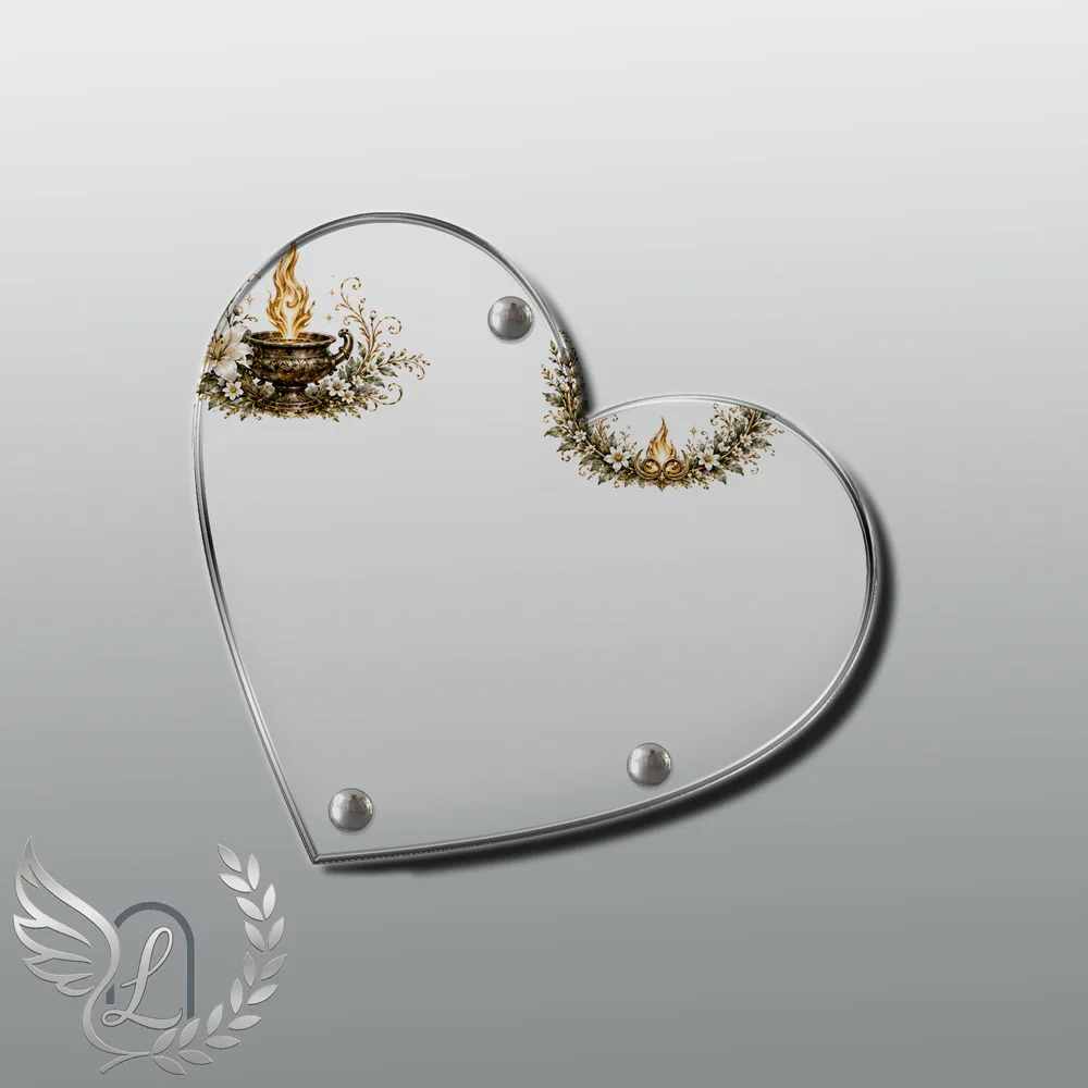 Plaque Cœur Flamme éternelle nue motif 03