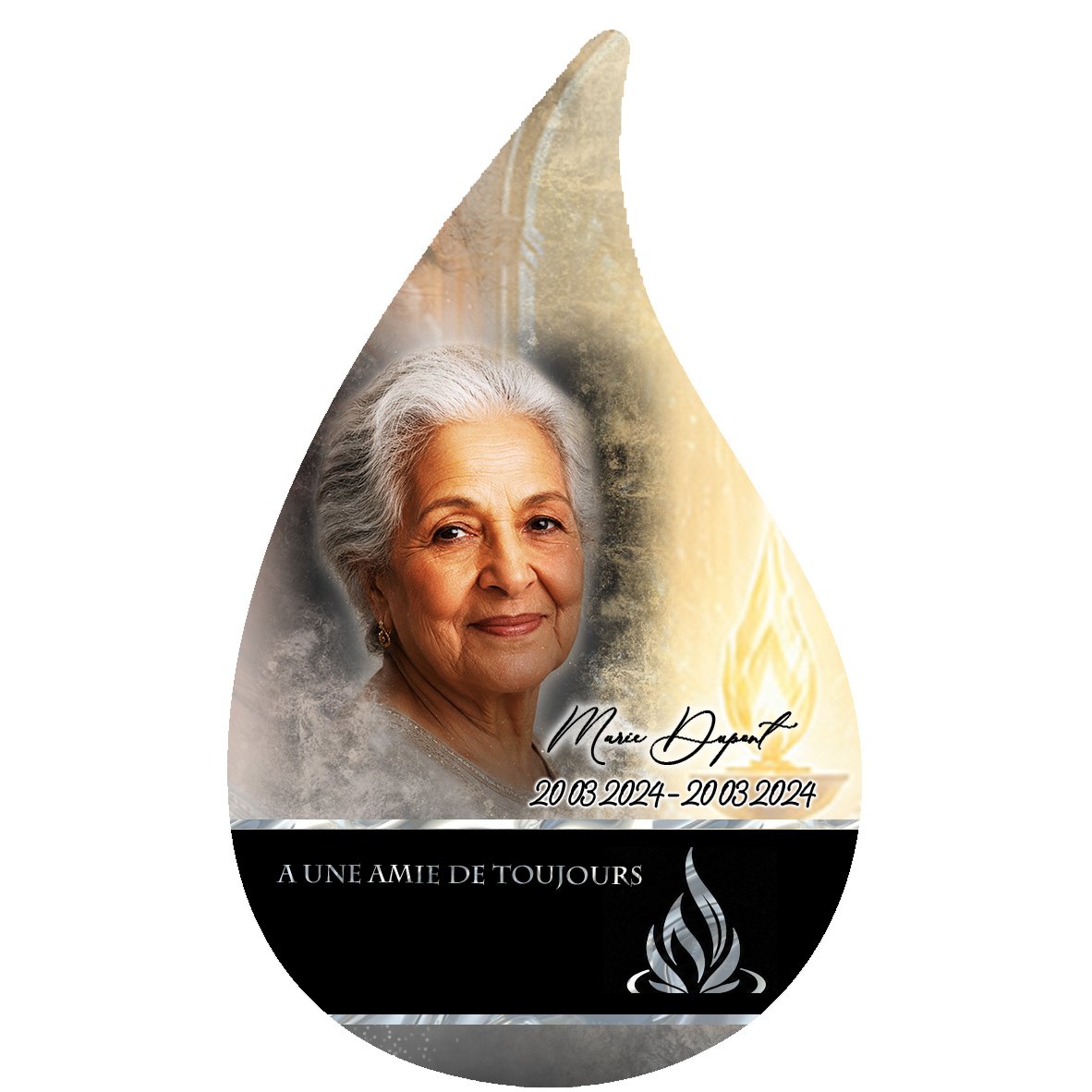 Plaque Flamme Flamme éternelle effet Pastel, ambiance complète portrait + fond