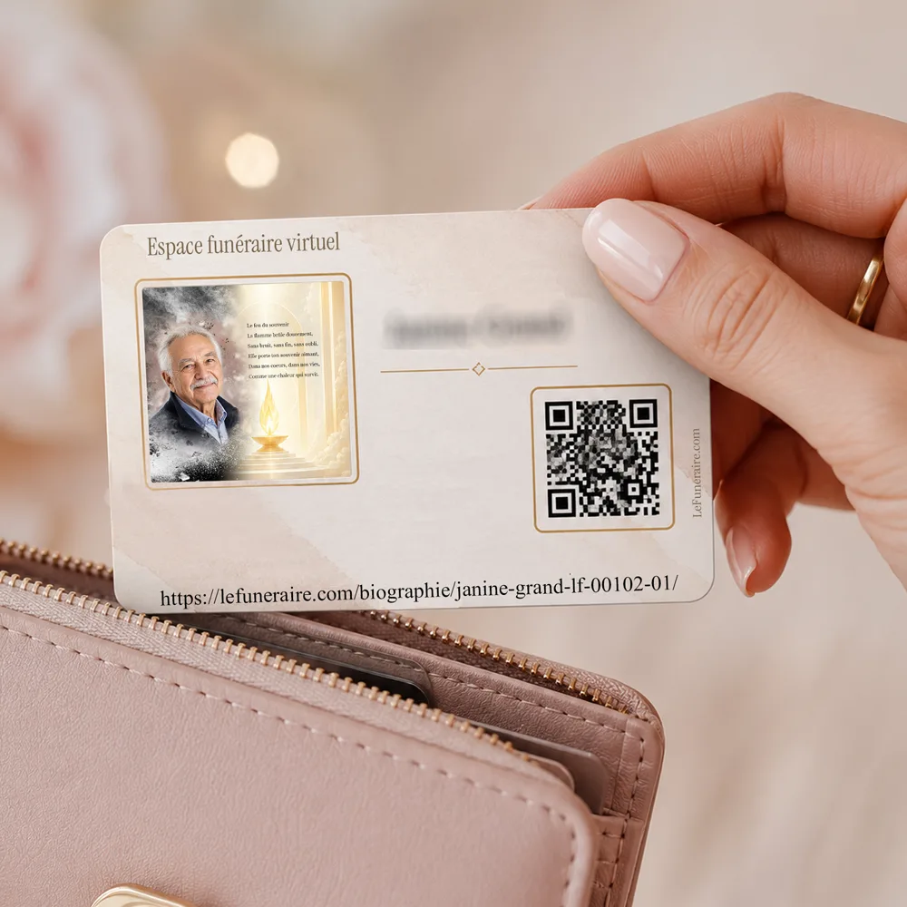 Carte souvenir QR — service complémentaire Flamme éternelle