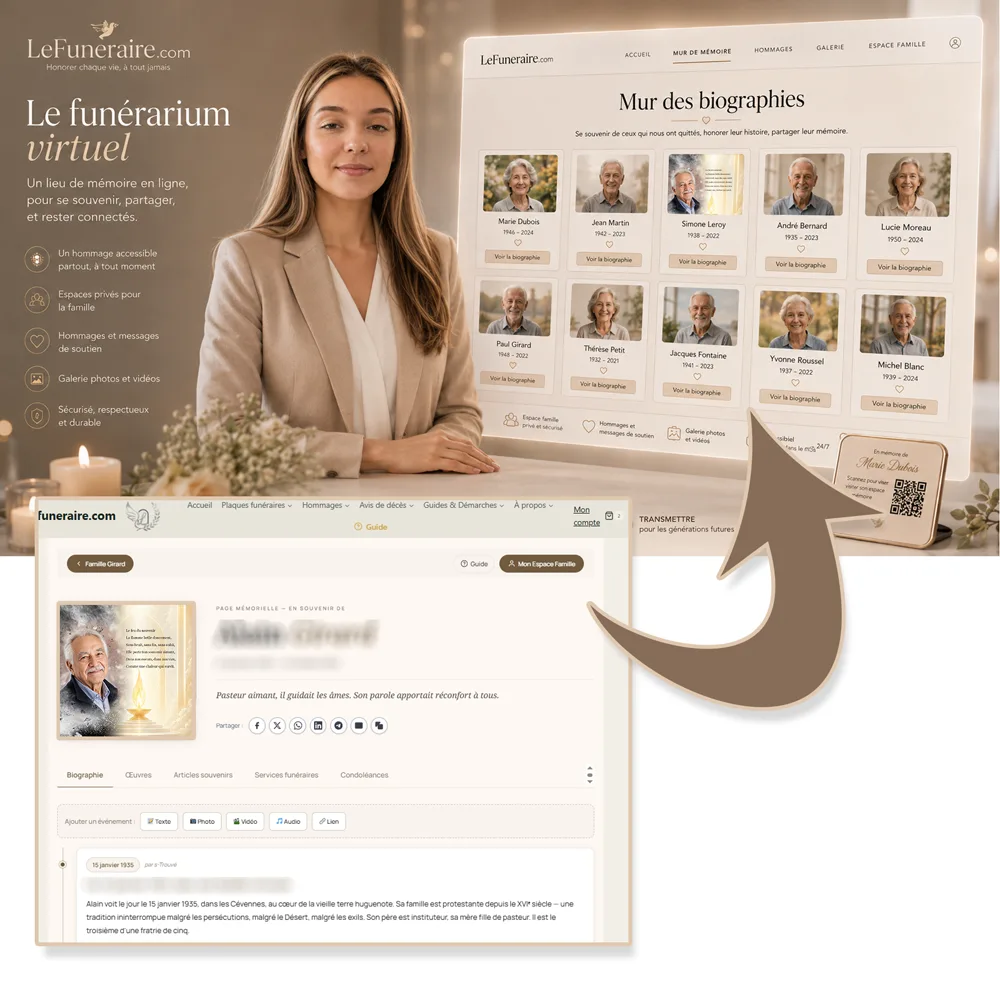 Funerarium virtuel — service complémentaire Flamme éternelle