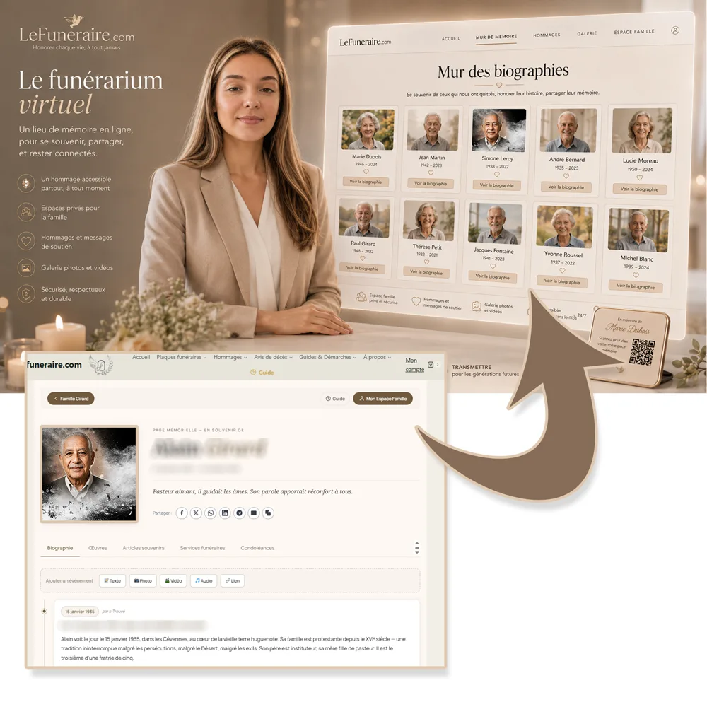 Funerarium virtuel — service complémentaire Flamme éternelle