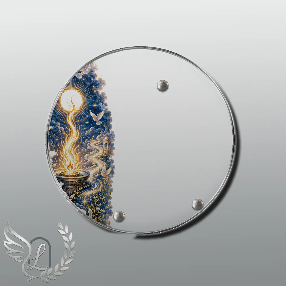 Plaque Circulaire Flamme éternelle nue motif 01