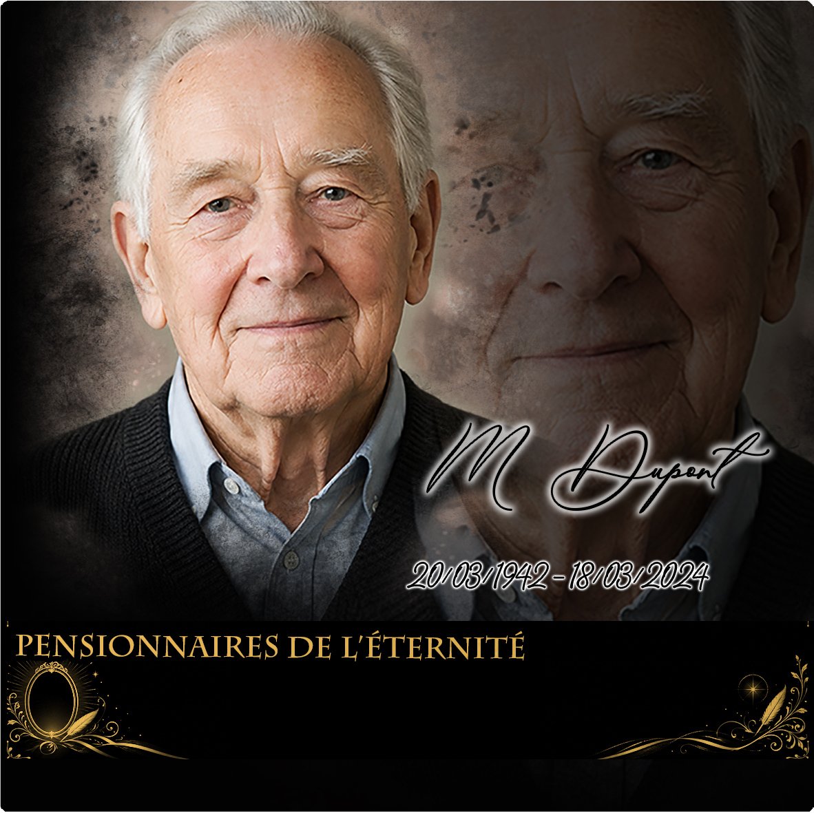 Plaque Carré Photo portrait effet Crayon, ambiance complète portrait + fond