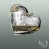 Plaque funéraire cœur photo portrait collée sur pierre tombale, double-face professionnel inclus, 1er sous-décor du thème