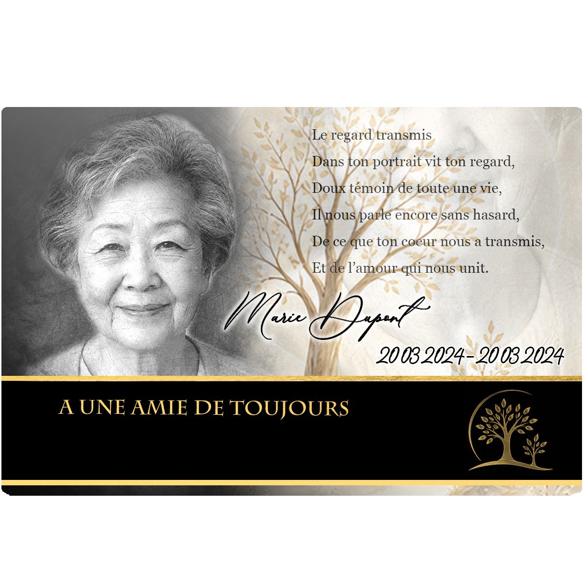 Plaque Panoramique Photo portrait effet Crayon, ambiance complète portrait + fond