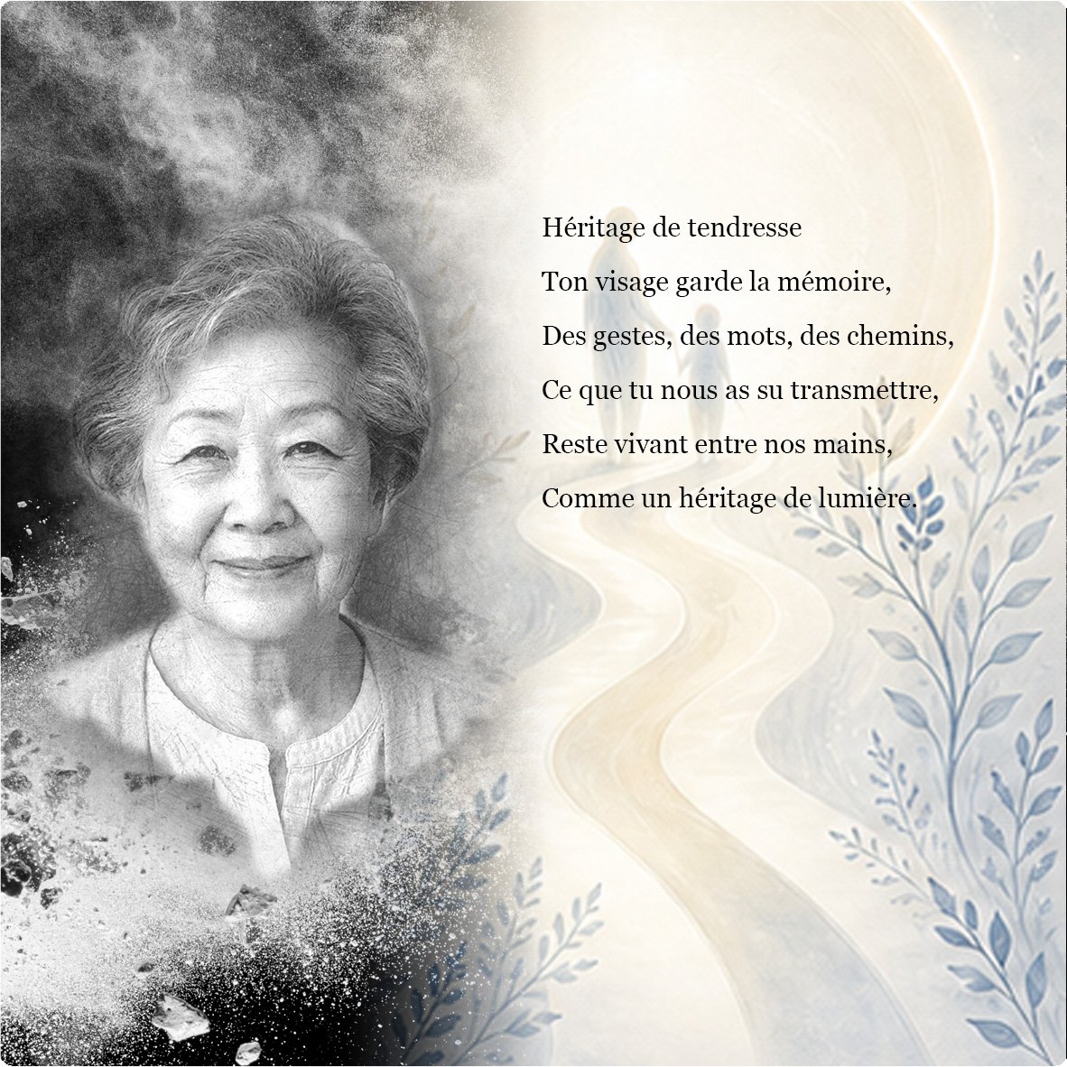 Plaque funéraire Photo portrait forme Panoramique