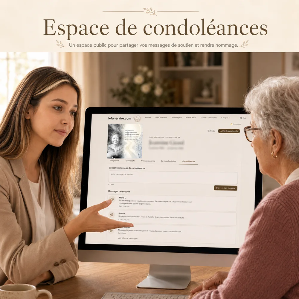 Livre de condoléances — service complémentaire Photo portrait