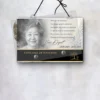 Plaque funéraire panoramique photo portrait suspendue par cordelette, kit de fixation inclus, 1er sous-décor