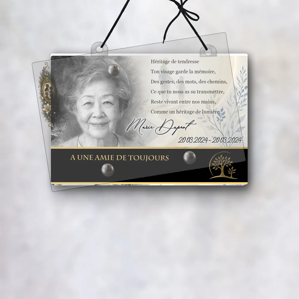 Plaque Panoramique Photo portrait suspendue par cordelette