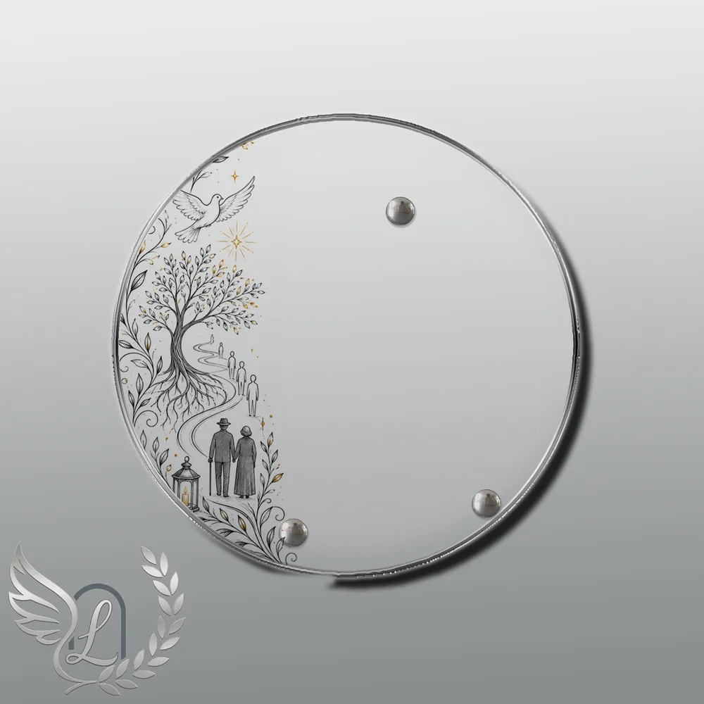 Plaque Circulaire Photo portrait nue motif 01