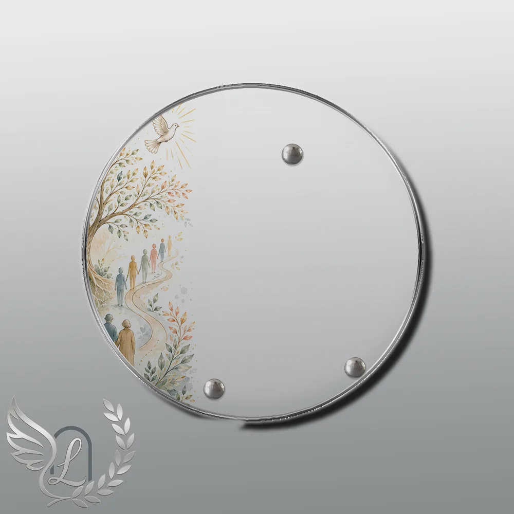 Plaque Circulaire Photo portrait nue motif 02