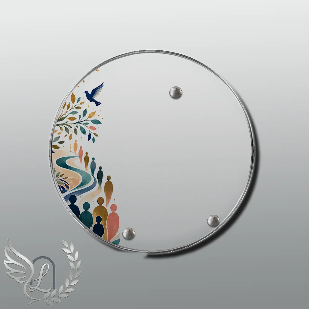 Plaque Circulaire Photo portrait nue motif 03
