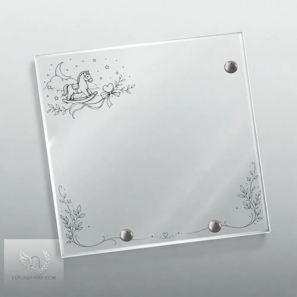 Plaque Carré Enfant nue motif 03