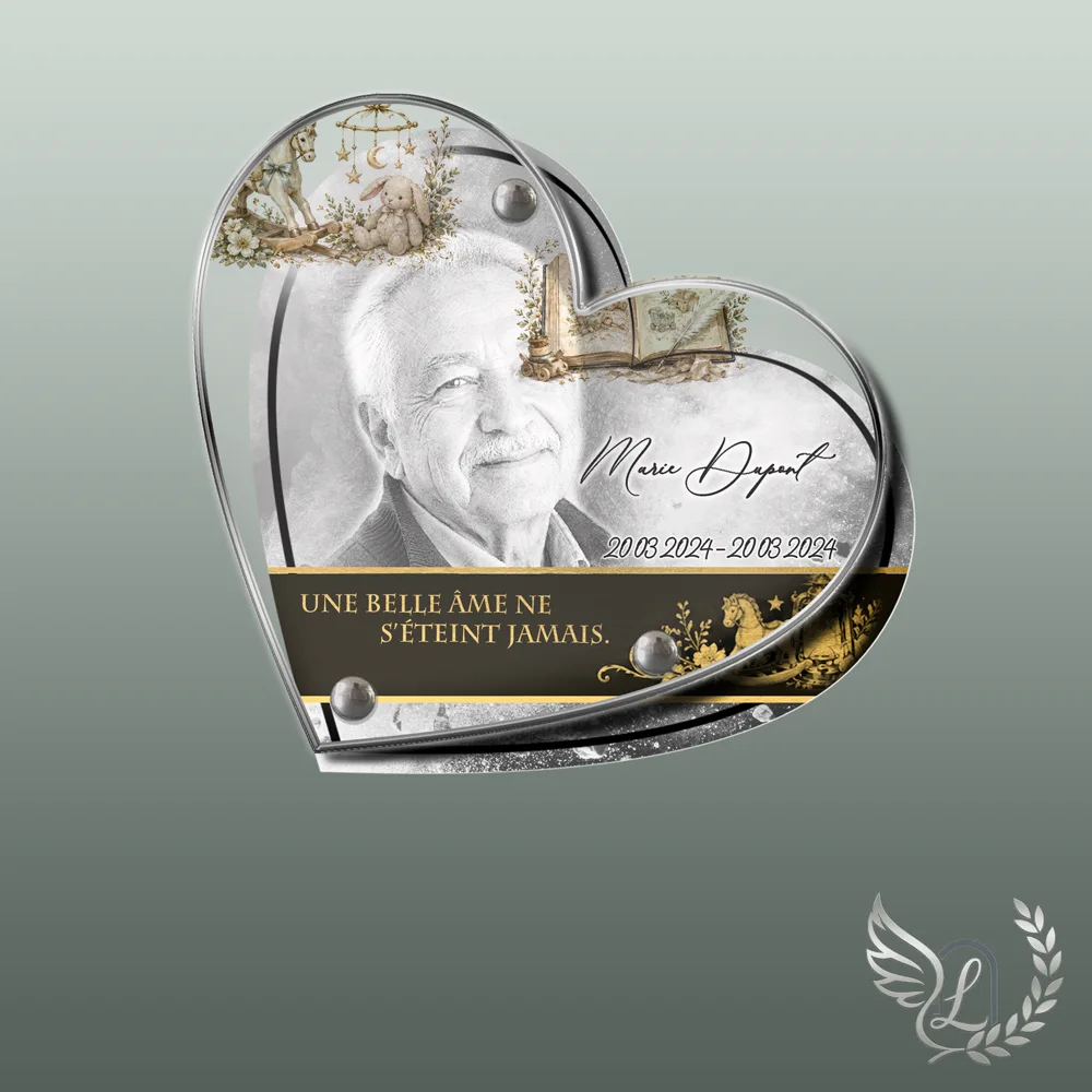 Plaque funéraire Enfant forme Cœur