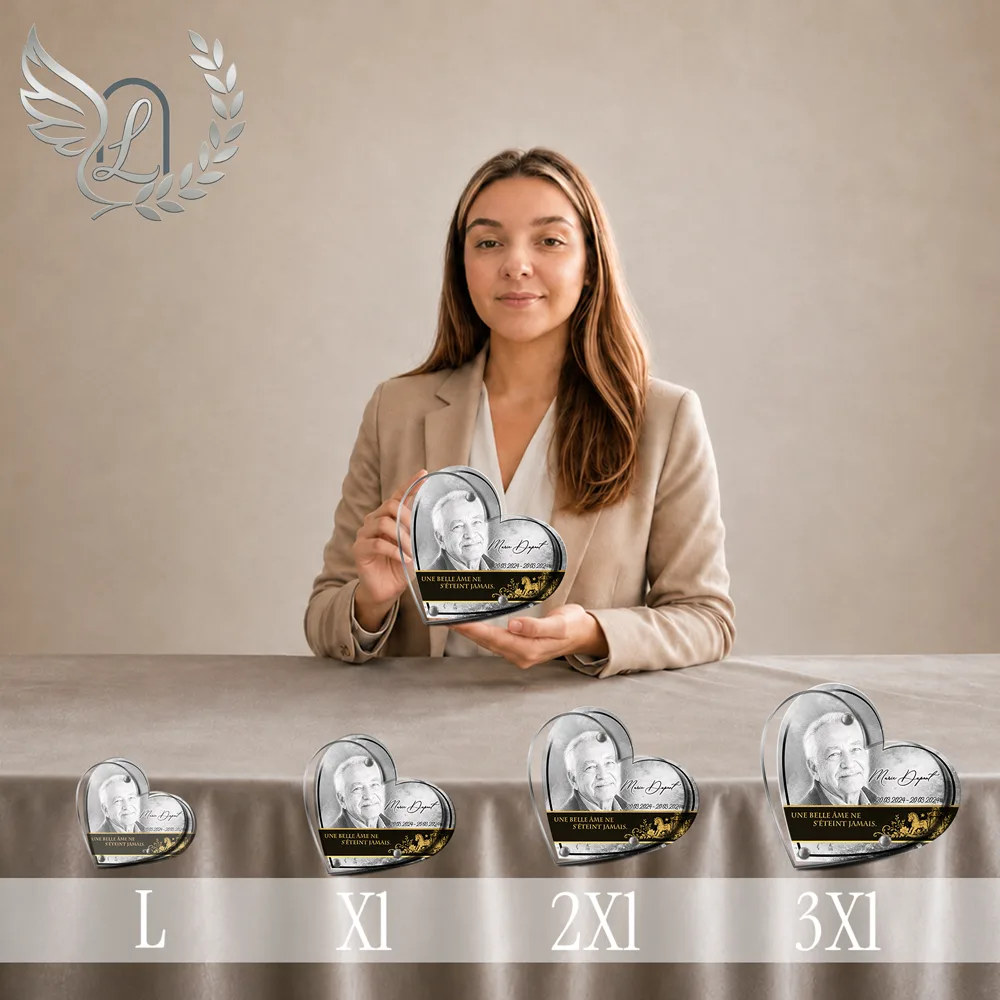 Plaque Cœur Enfant — lefuneraire.com Plaque funéraire Enfant Cœur personnalisée, toutes tailles alignées