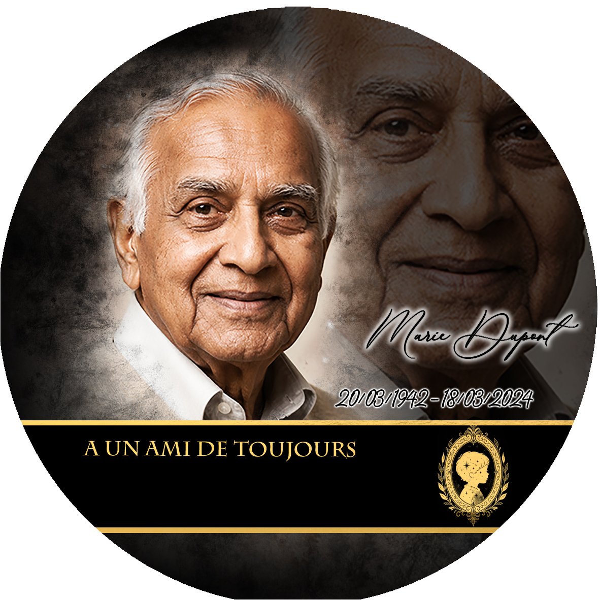 Plaque Circulaire Enfant effet Crayon, ambiance complète portrait + fond