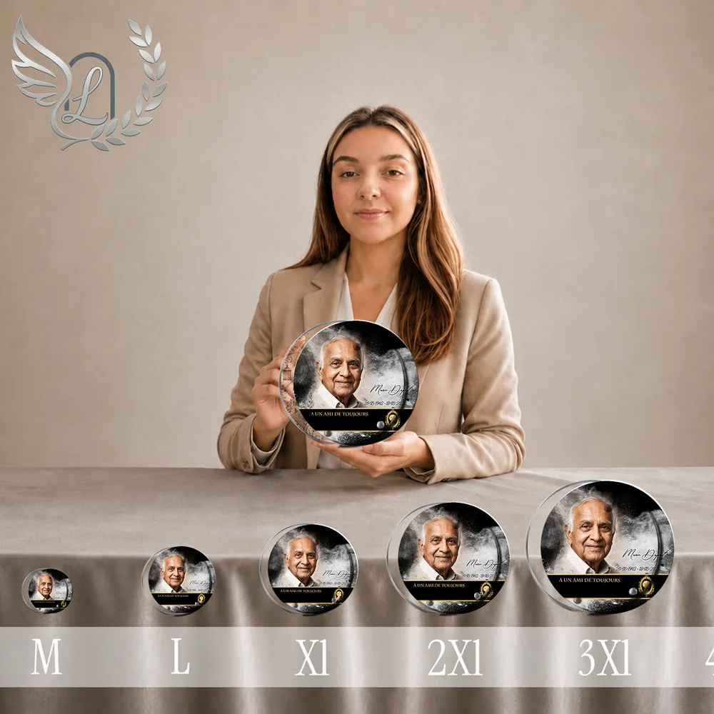 Plaque Circulaire Enfant — lefuneraire.com Plaque funéraire Enfant Circulaire personnalisée, toutes tailles alignées