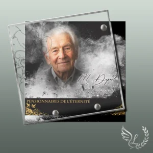 Plaque funéraire carré couple collée sur pierre tombale, double-face professionnel inclus, 1er sous-décor du thème