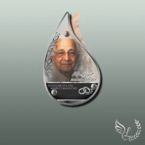 Plaque funéraire flamme couple collée sur pierre tombale, double-face professionnel inclus, 1er sous-décor du thème