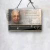 Plaque funéraire panoramique couple suspendue par cordelette, kit de fixation inclus, 1er sous-décor