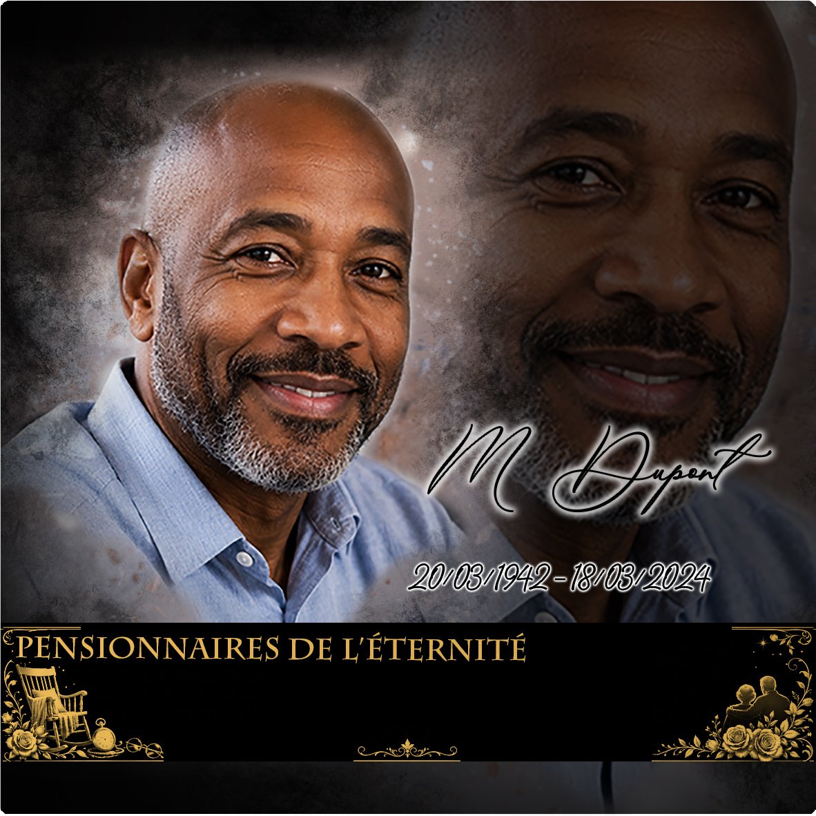 Plaque Carré Grands-parents effet Crayon, ambiance complète portrait + fond