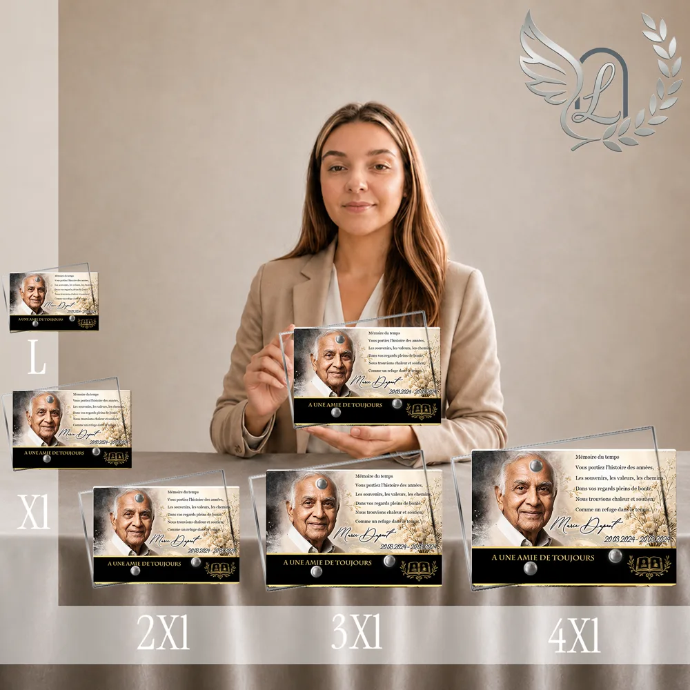 Plaque funéraire Grands-parents Panoramique personnalisée, toutes tailles alignées