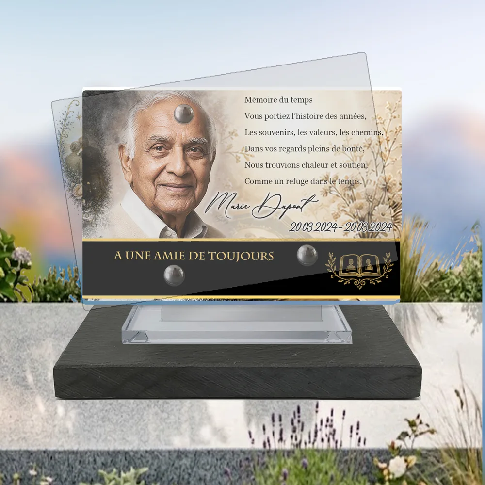 Plaque Panoramique Grands-parents à poser sur socle ardoise du Brésil