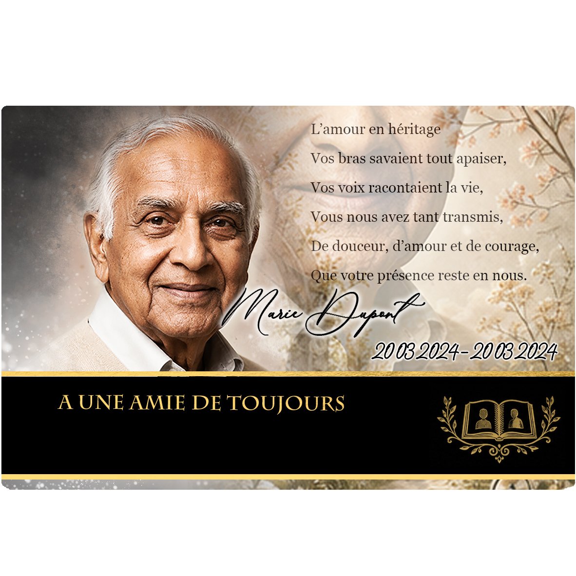 Plaque Panoramique Grands-parents effet Pastel, ambiance complète portrait + fond