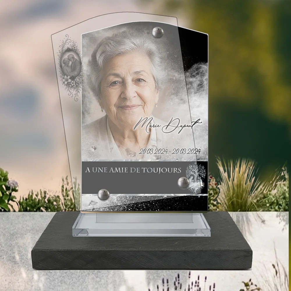 Plaque Stèle Grands-parents à poser sur socle ardoise du Brésil