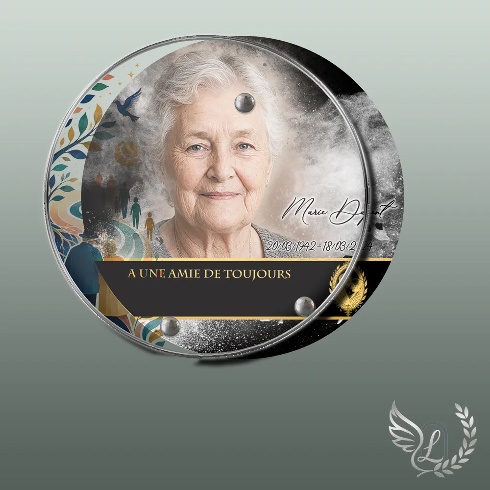 Plaque funéraire Grands-parents forme Circulaire