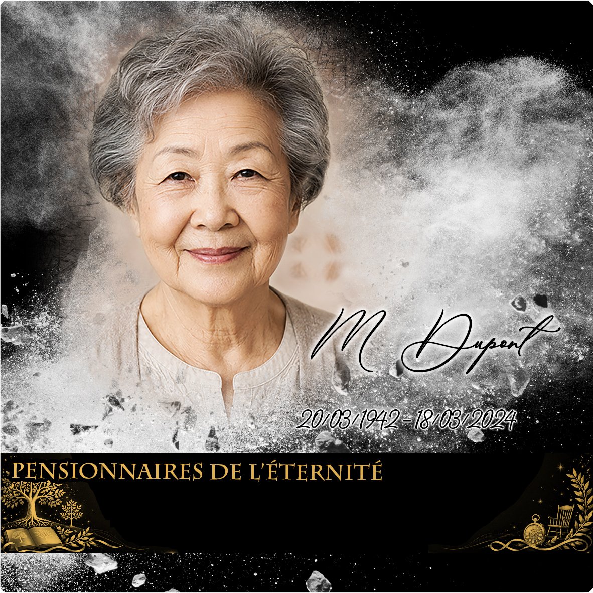 Plaque Carré Maman-Papa effet Éclat, ambiance complète portrait + fond